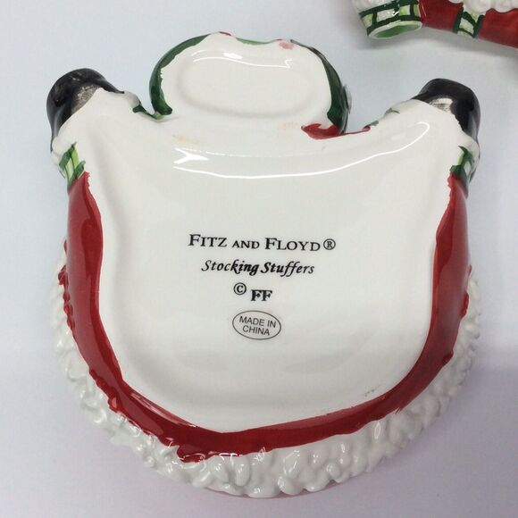 Fitz and Floyd Christmas Stocking Stuffers Lidded Santa Box 2007 Holidays Candy - Picture 13 of 13